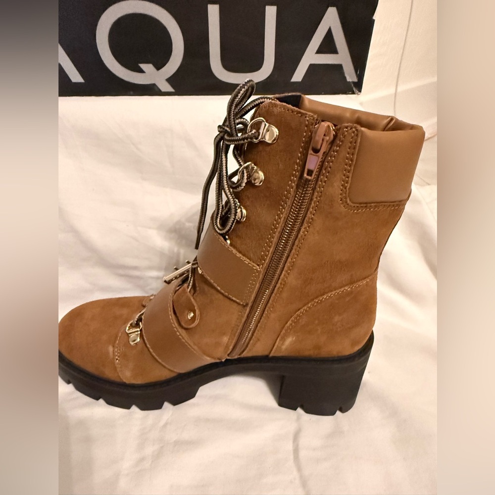 Aqua Women's Genie Buckle Hiker Boots Cognac size 8 - Picture 14 of 14